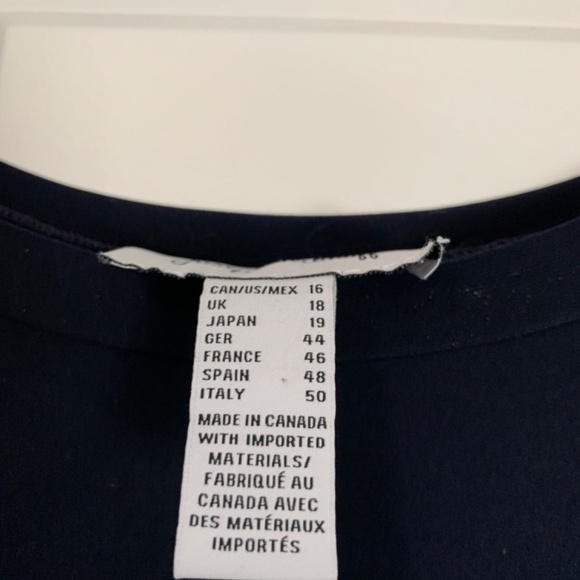 Joseph Ribkoff 16 navy long back top - Picture 7 of 16